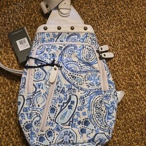 Mia Handbags Blue and Gray Patterned Bag